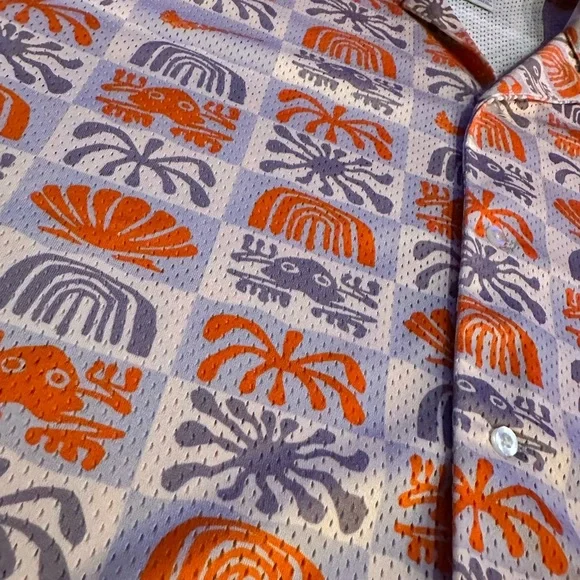 Nike Men's Orange and Gray Patterned Shirt - Picture 5 of 12